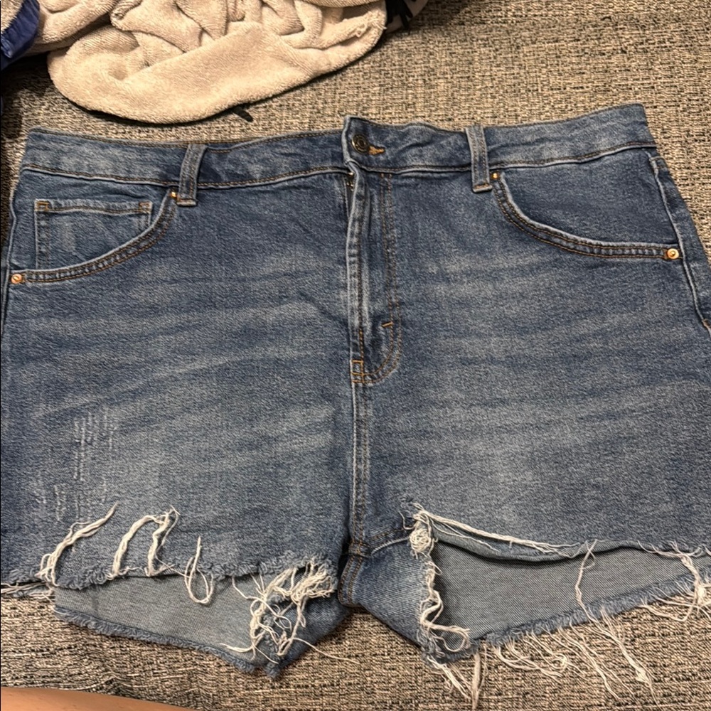 Wild Fable Blue Jean Shorts with Distressed Frayed Hem
